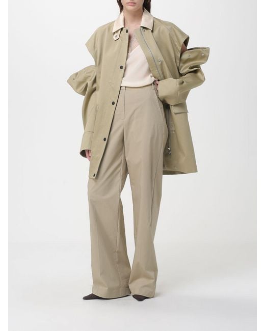 Patrizia Pepe Natural Gabardine Wide Leg Trousers