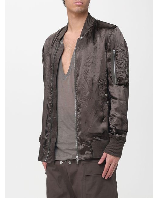 Rick Owens Gray Cupro And Virgin Wool Bomber Jacket for men