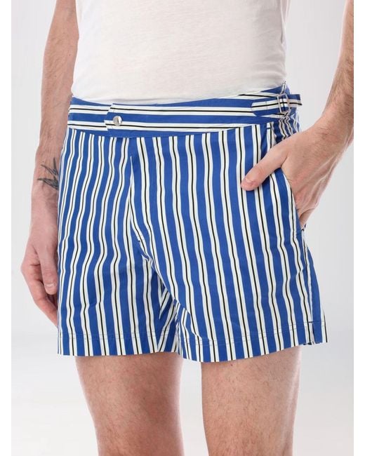 Tom Ford Blue Striped Polyester Swimsuit for men