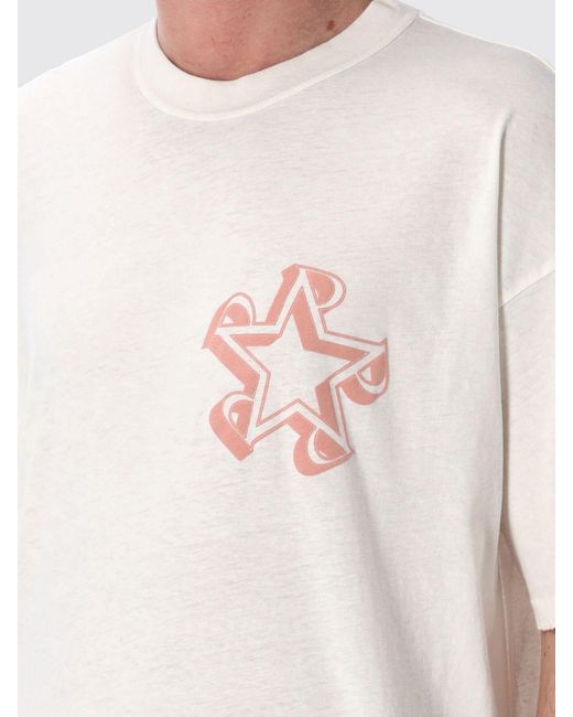 Represent White Cotton Crew-Neck T-Shirt With Logo for men