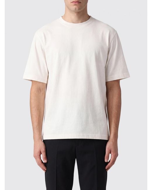 Golden Goose Deluxe Brand White Crewneck Cotton T-Shirt With Dropped Shoulders for men