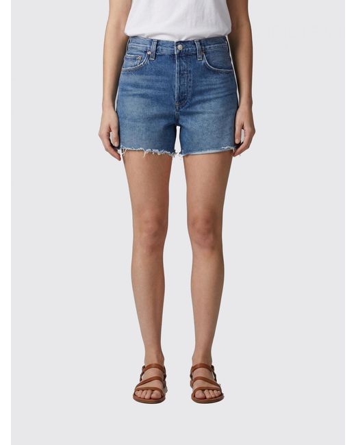Agolde Blue Denim Shorts