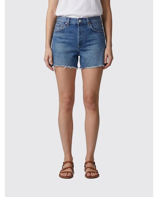 Agolde Blue Denim Shorts
