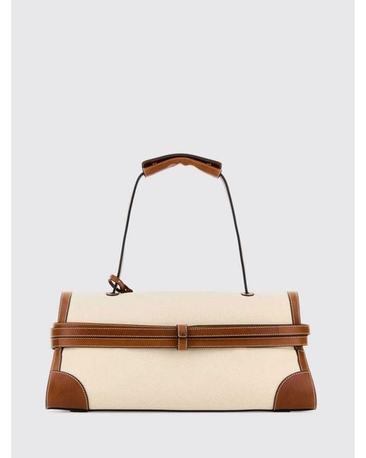 Moschino Natural Canvas And Leather Bag