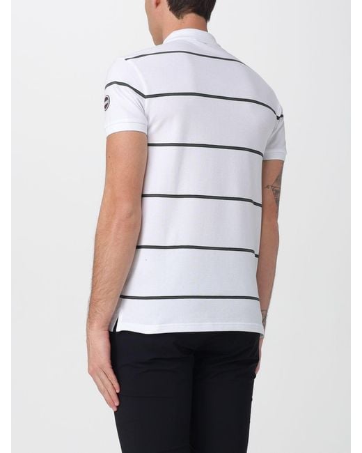 Colmar White Striped Cotton Polo Shirt for men