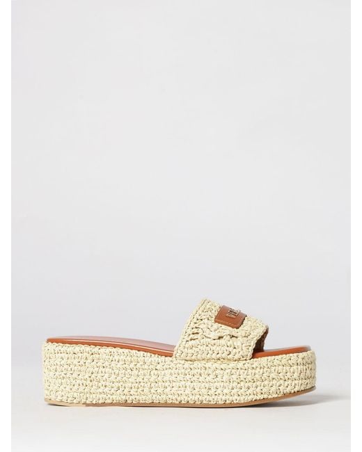 Versace Natural Wedge Mules
