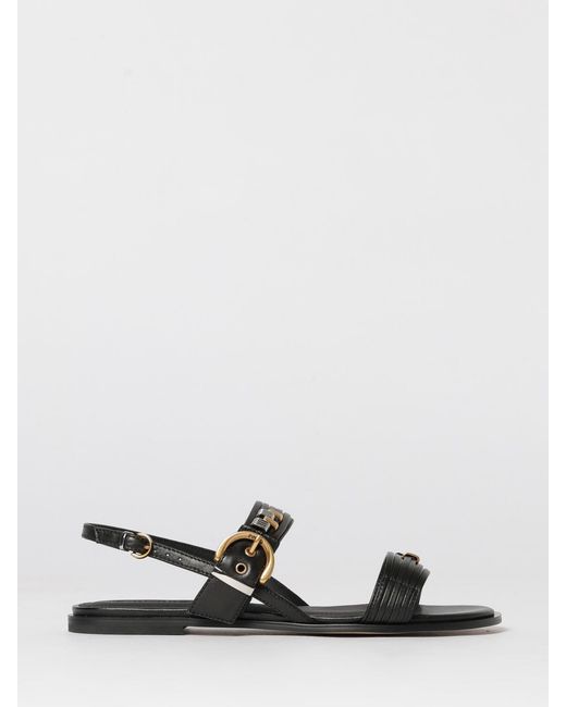 Pinko White Leather Sandals