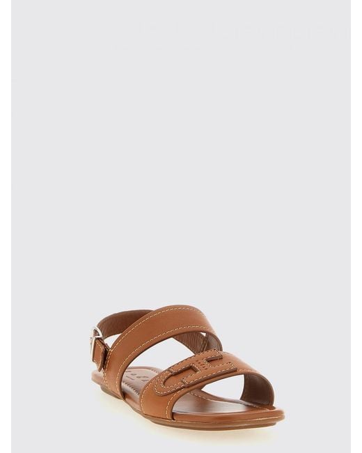 Hogan Brown H685 Leather Sandals