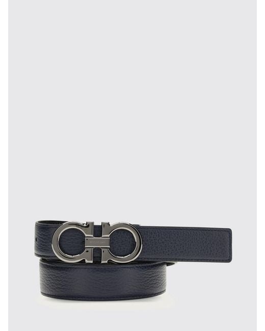 Ferragamo White Reversible Gancini Belt for men
