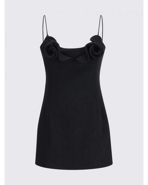 Magda Butrym Black Wool Dress With Flowers