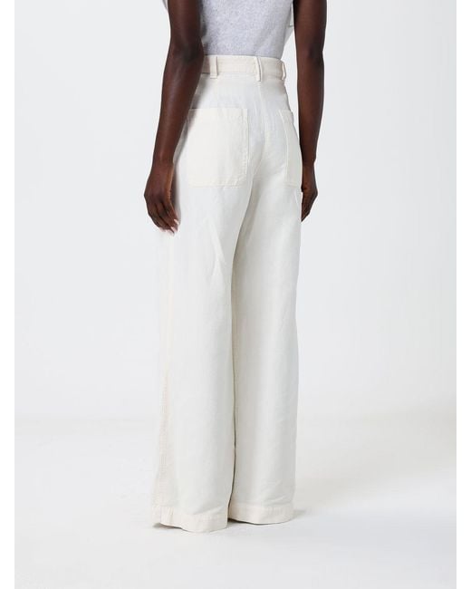 Pantalones De Pernera Ancha De Mezcla De Algodón Brunello Cucinelli de color White