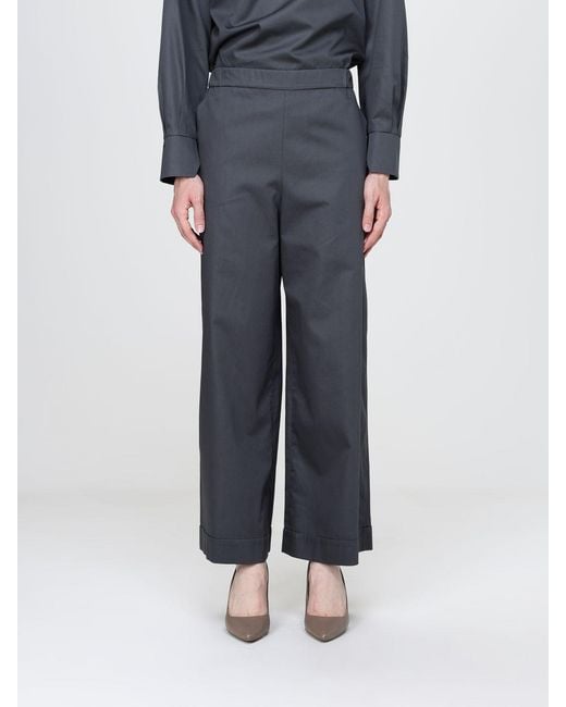 Max Mara Gray Cotton Cropped Trousers