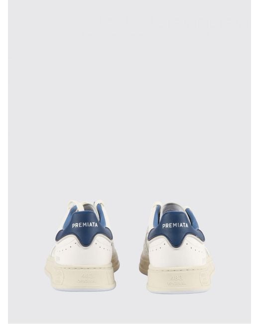 Premiata White Quinn Leather Sneakers for men