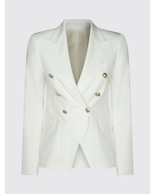 Tagliatore White Double-Breasted Blazer