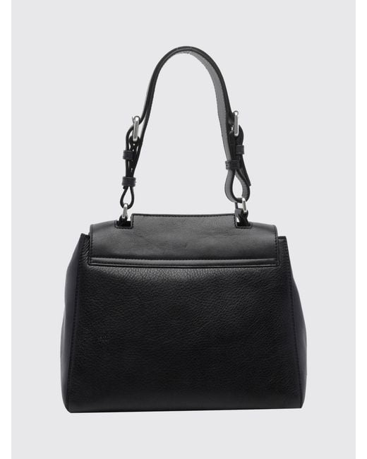 Orciani Black Sveva Small Calf Leather Handbag With Adjustable Handle And Strap