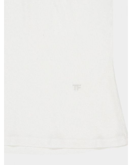 Tom Ford White Silk Blend Top