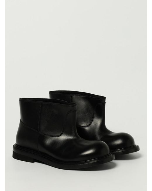 Moschino Couture Black Leather Ankle Boots for men