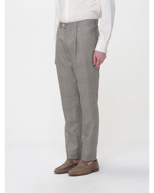 Brunello Cucinelli Gray Virgin Wool And Silk Chino Pants for men