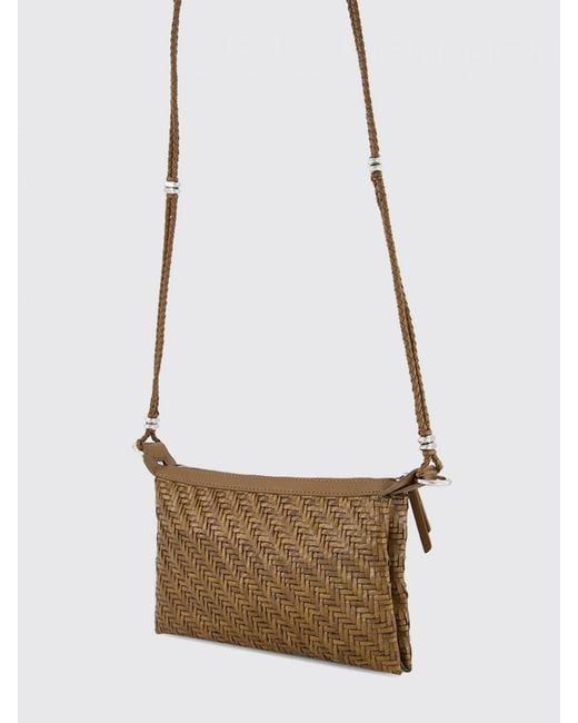 Benedetta Bruzziches Brown Pondy Woven Leather Mini Bag With Strap
