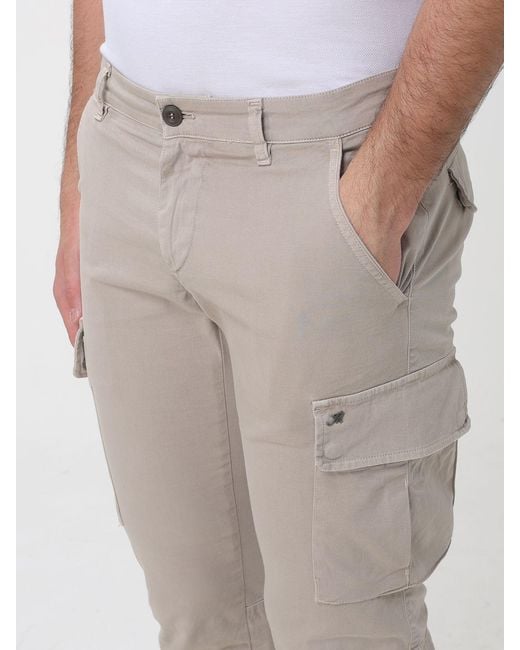 Mason's Gray Stretch Cotton Cargo Trousers for men