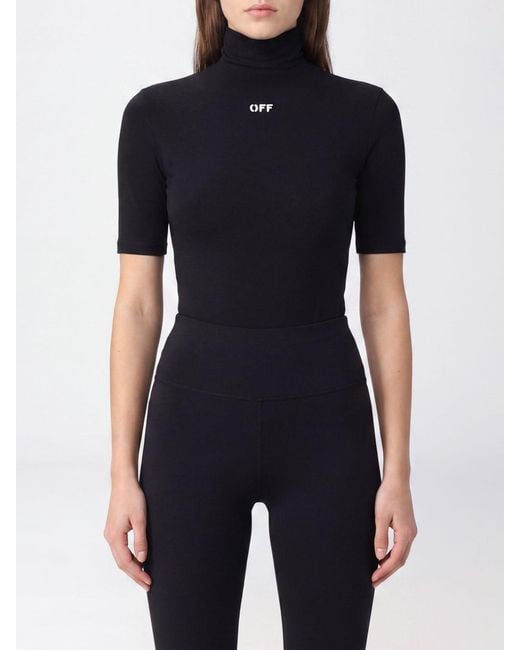Off-White c/o Virgil Abloh Black Slim Fit Stretch-Tech Fabric Short-Sleeve Turtleneck Top