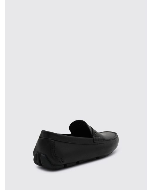 Ferragamo White Leather Driver Loafers for men