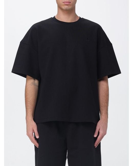 MSGM Black Cotton T-Shirt for men