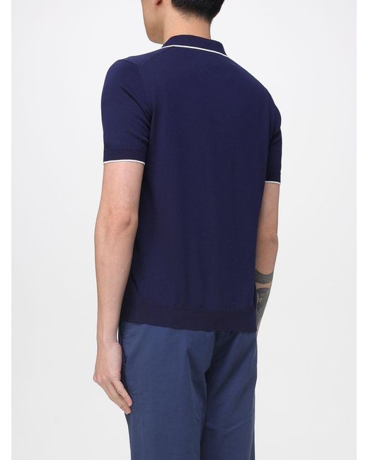 Fay Blue Cotton Polo Shirt for men
