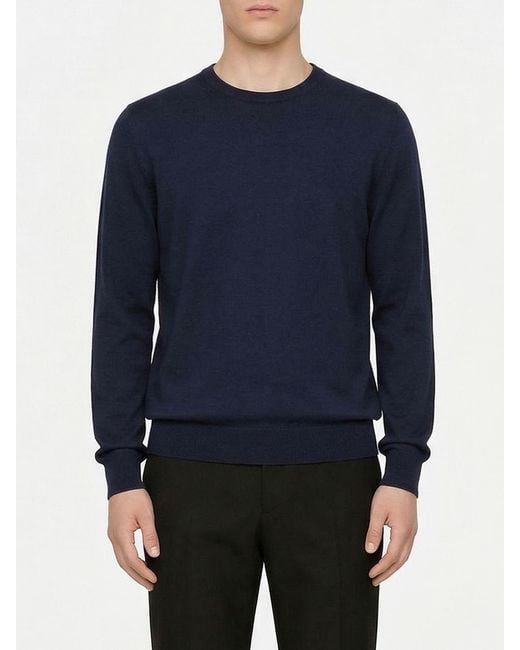 Fedeli Blue Virgin Wool Knit for men