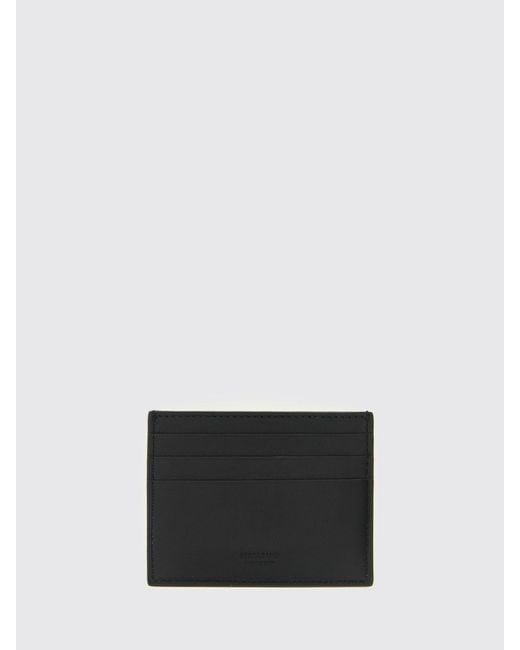 Ferragamo White Grained Calfskin Leather Card Holder for men