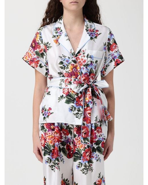 Dolce & Gabbana White Dolce &Amp Gabbana Floral Silk Shirt