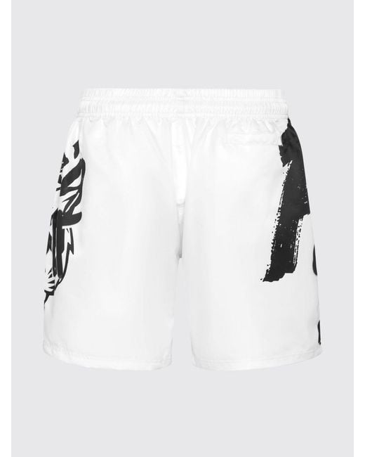 Philipp Plein White Stretch Technical Fabric Jogging Shorts for men