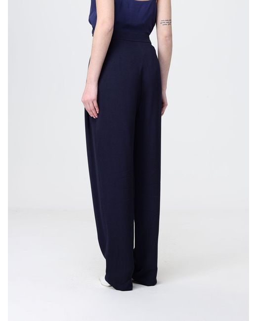 Emporio Armani Blue Viscose Straight Trousers