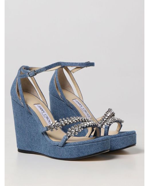 Jimmy Choo Wedge Shoes in Blue | Lyst UK