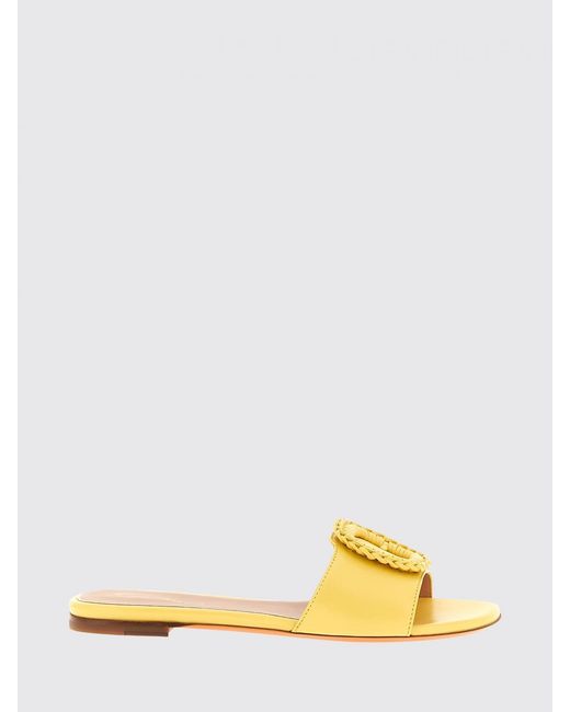 Santoni Yellow Leather Mules