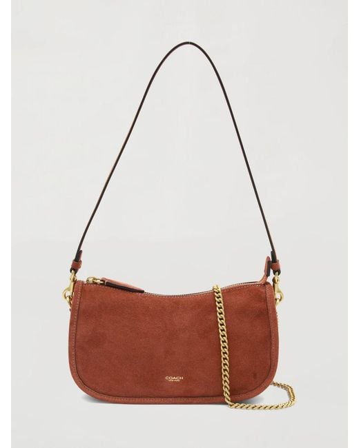 COACH White Waverly Suede Bag