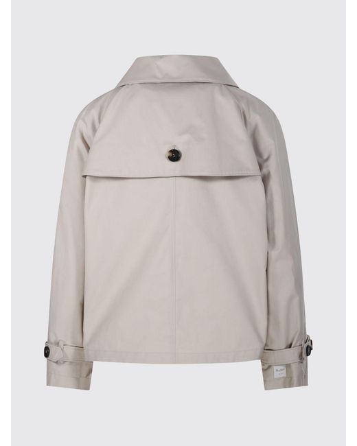 Max Mara Natural Double-Breasted Cotton Blend Trench Coat