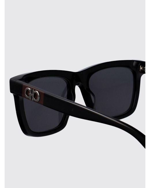 Ferragamo White Rectangular Aviator Sunglasses for men