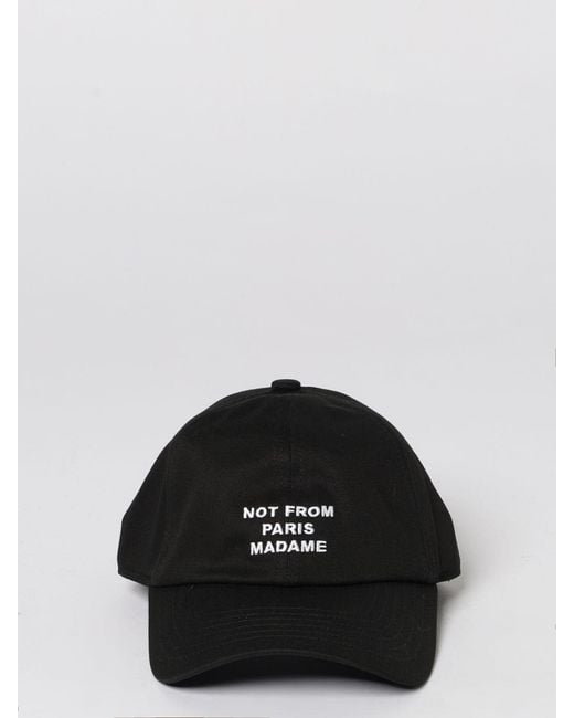 Drole de Monsieur Black Cotton Baseball Cap With Logo for men