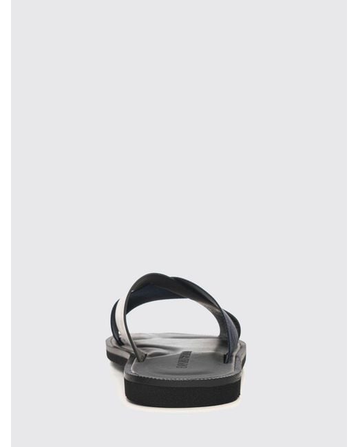 Emporio Armani Black Bicolour Jacquard Logo Nylon Slip-On Slides for men