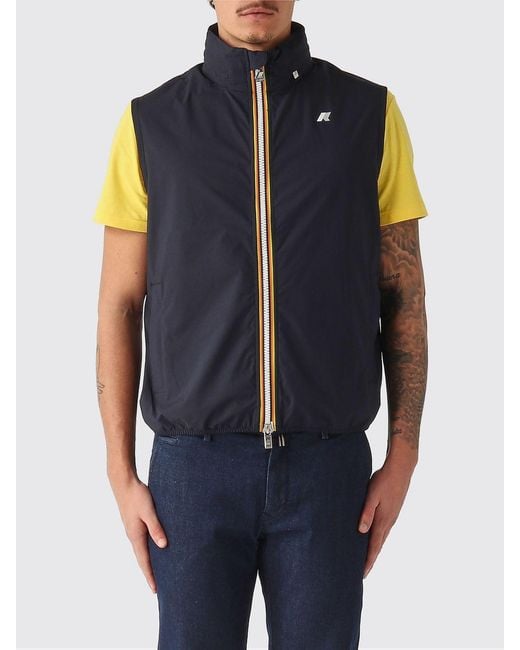 K-Way Blue Valen Recycled Fabric Vest for men