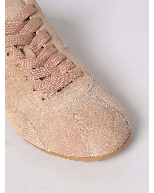 Tod's Pink Suede Sneakers