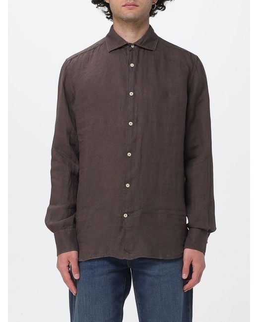 Mc2 Saint Barth Brown Linen Shirt for men