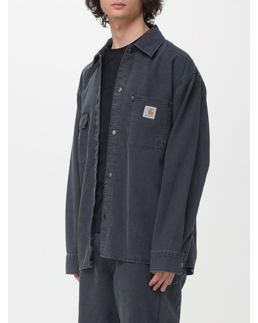 Carhartt Blue Parrish Ribbed Cotton Overshirt for men