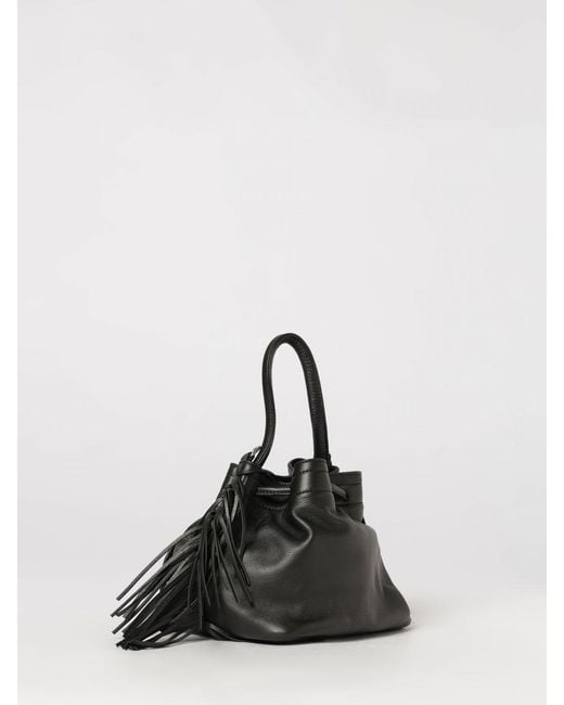 Vic Matié Black Vic Mati&Eacute Leather Bag With Fringes