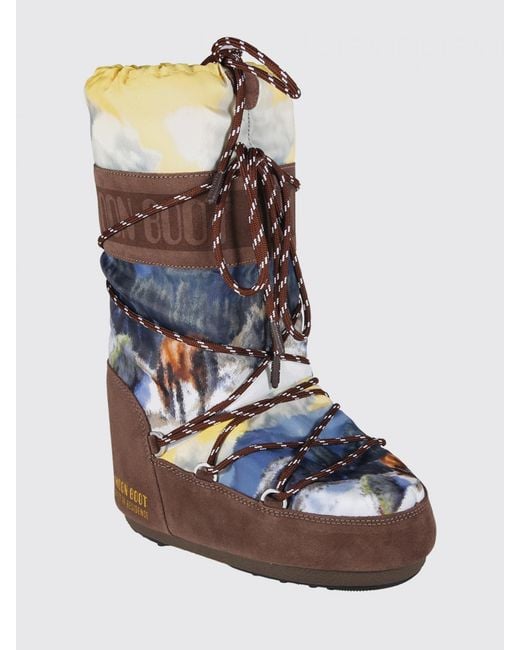Moon Boot Blue Icon Low Suede And Nylon Snow Boot Guest
