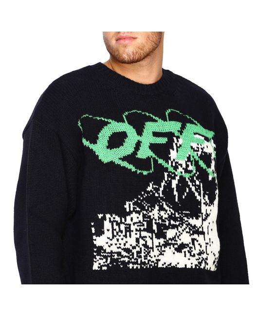 Off-White c/o Virgil Abloh Ruined Factory Jumper in Black for Men | Lyst UK