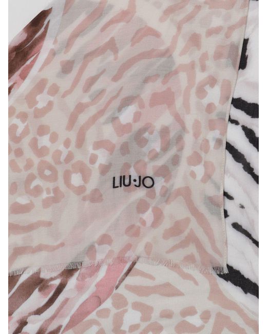 Sciarpa in modal stampato di Liu Jo in White