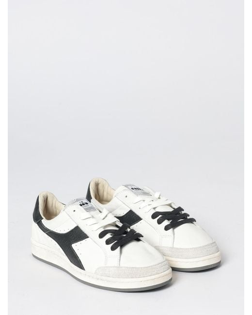 Diadora White Prestige Used Leather Sneakers for men