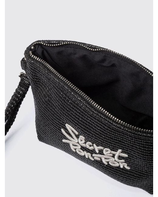 Secret Pon-pon Black Shoulder Bag